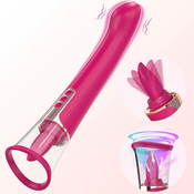 SuperLove Oral Clitoral Licking & Sucking 2in1 G-spot Vibrator Red