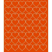 shumee Nalepke za Valentinovo v obliki srca, 3 cm, 48 kosov, oranžne mat.