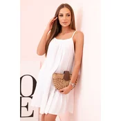 Kesi Włoski Womens muslin dress with straps and frill white