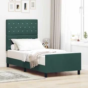 vidaXL vidaXL Postelja Dark Green 90x190 cm Žamet, (22049109)