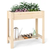 COSTWAY Dvignjena postelja Lesena škatla za rože 81 x 37 x 77 cm, (5000159442)