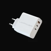 Adapter LC Power LC-GAN-65 USB GaN Technology charger 2xUSB-C, 1xUSB-A