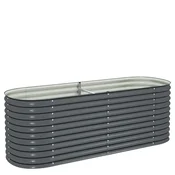 Vidaxl Visoka greda 240x80x81 cm pocinkano jeklo siva