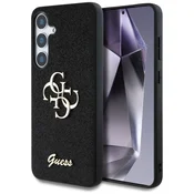 shumee Ovitek za Samsung Galaxy S25+ Guess Glitter 4G s kovinskim logotipom, črn