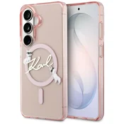 Originalen KARL LAGERFELD MagSafe ovitek Samsung Galaxy S26 5G - Choupette - prozorno roza - KLHMS26S5HKSCAP