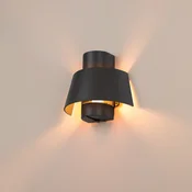 SLV stenska svetilka Photoni, črna, aluminij, širina 25 cm - črno