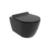 Mexen Carmen WC školjka Rimless s počasnim spuščanjem slim, duroplast, črna mat - 30880185
