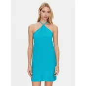 Simona Corsellini Cocktail obleka P25CPAB03501 Modra Slim Fit