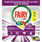 Kapsule za perilicu posuda Fairy - Platinum Plus, 30 Minute Miracle, 74 komada