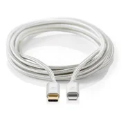 Nedis PROFIGOLD Kabel Lightning/USB 2.0/ Apple Lightning 8pin - USB-C vtič/ najlon/ srebrn/ škatla/ 2 m