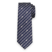 Moška ozka temno modra kravata z belim vzorcem 13499
