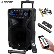 Manta SPK5021 PRO FONOS prenosni KARAOKE zvočnik, Bluetooth, TWS, črn