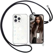 Infostyle prozoren ovitek Rosyhulle z vrvico za iPhone 13 Pro – črna vrvica