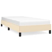 Vidaxl Posteljni okvir brez vzmetnice krem 90x190 cm tkanina
