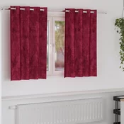 Baršunaste zavjese 2 pcs Vinska crvena 140 x 140 cm Baršun