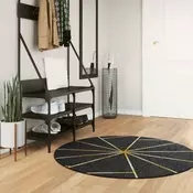 Perivi tepih crno-zlatni O 120 cm
