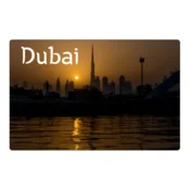 shumee Magnet na hladilnik z nočno panoramo Dubaja