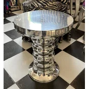 Casa Padrino luxury side table silver A� 38 x H. 48 cm - Round aluminum table - Living room furniture - Luxury furniture - Designer furniture - Luxury furnishings - Designer furnishings