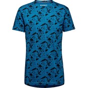 Majica kratkih rukava Mammut Massone Climbing Scene za muškarce, boja: tamno plava, s uzorkom