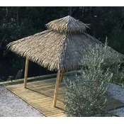 Casa Padrino Luxury Bamboo Garden Gazebo Natural 400 x 400 x H. 380 cm - Weather Resistant Gazebo - Garden Furniture - Bamboo Furniture - Luxury Furniture