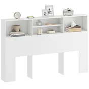 HOMCOM Samostoječe vzglavje postelje 160 cm z oddelki, moderno vzglavje za zakonsko posteljo s 4 odprtimi prostori, 160x20, 2x108, 2 cm, bela