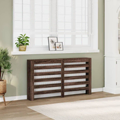 Pokrov za radiator rjav hrast 149x20x82 cm inženirski les