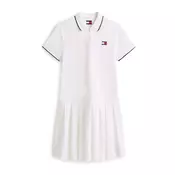 Tommy Jeans Vsakodnevna obleka Tommy Badge DW0DW22328 Bela Relaxed Fit