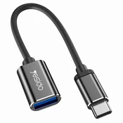 USB-C na USB-A OTG adapter Yesido GS01 crni