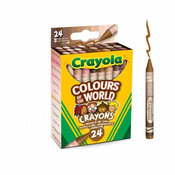 Crayola: Boje svijeta, Set pastela u tonovima kože - 24 komada.