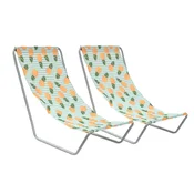 Set 2 kom sklopivih plažnih ležaljki SAND PINEAPPLE, šarene