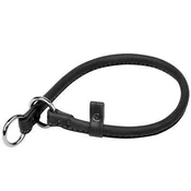 Waudog SOFT - usnjena zatezna ovratnica ČRNA 40cm