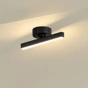 Lindby LED stropna svetilka Eldrin, 1-svetlobna, črna, svetlobni trak - Dnevna soba/jedilnica - Sodobni - Aluminij