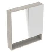 GEBERIT omarica z ogledalom Selnova Square, dvojna vrata, svetli oreh hickory/melamin, struktura lesa (501.267.00.1)