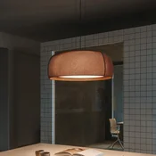 LEDS-C4 LED viseča svetilka Gong, rjava, 3.000 K, O 61,2 cm - Dnevna soba/jedilnica - Sodobni - Tkanine/tekstil