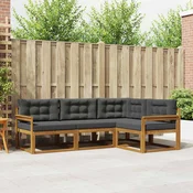 Set vanjskih sofa s jastukom 4 pcs Prirodna i antracit