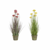 DKD Home Decor Okrasna rastlina DKD Home Decor 30 x 30 x 78 cm Pink Metal Yellow PVC (2 enoti)