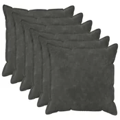 vidaXL Prevleka za blazino 6 pcs HOUTEN Antracit 60 x 60 cm Mikrofibra