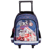 SCOOL Ranac za dečake sa ojačanim leđima Trolley Fire Truck SC1641 crno-plavi