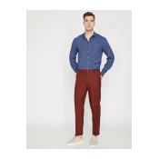 Koton Mens Red Pocket Detailed Trousers