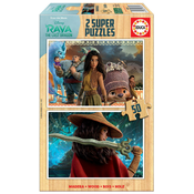 Drvene puzzle Raya and the Last Dragon Educa 2x50 dijelova