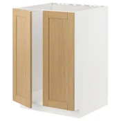 METOD Podstavna omarica za korito+2 vrata, bela/Forsbacka hrast, 60x60 cm