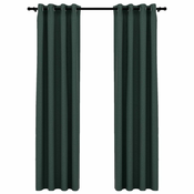Vidaxl Zatemnitvene zavese z obročki 2 kosa zelene 140x225 cm