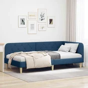 Kutni okvir kreveta Plava 90 x 200 cm tkanina