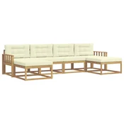 Set vanjskih sofa s jastukom 6 pcs Bijela i krem