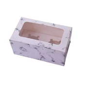 Škatla za 2 mafina 16x9x7,5 cm z okencem in vložkom 10 kosov