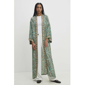 Kimono Answear Lab boja: zelena, oversize, s uzorkom