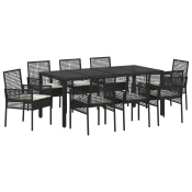 Vrtni set za objed 9 pcs Crna poliratan