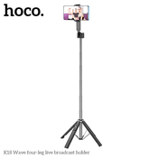 Hoco Hoco štirinožni selfie palica z brezžičnim daljinskim upravljalnikom K18, črna