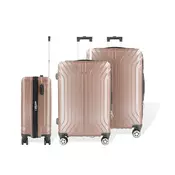 Hoffmanns 3-dijelni ABS set kofera Vertical Line Rose