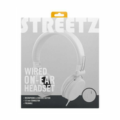Slušalice STREETZ HL-W203, naglavne, s mikrofonom, preklopive, bijele